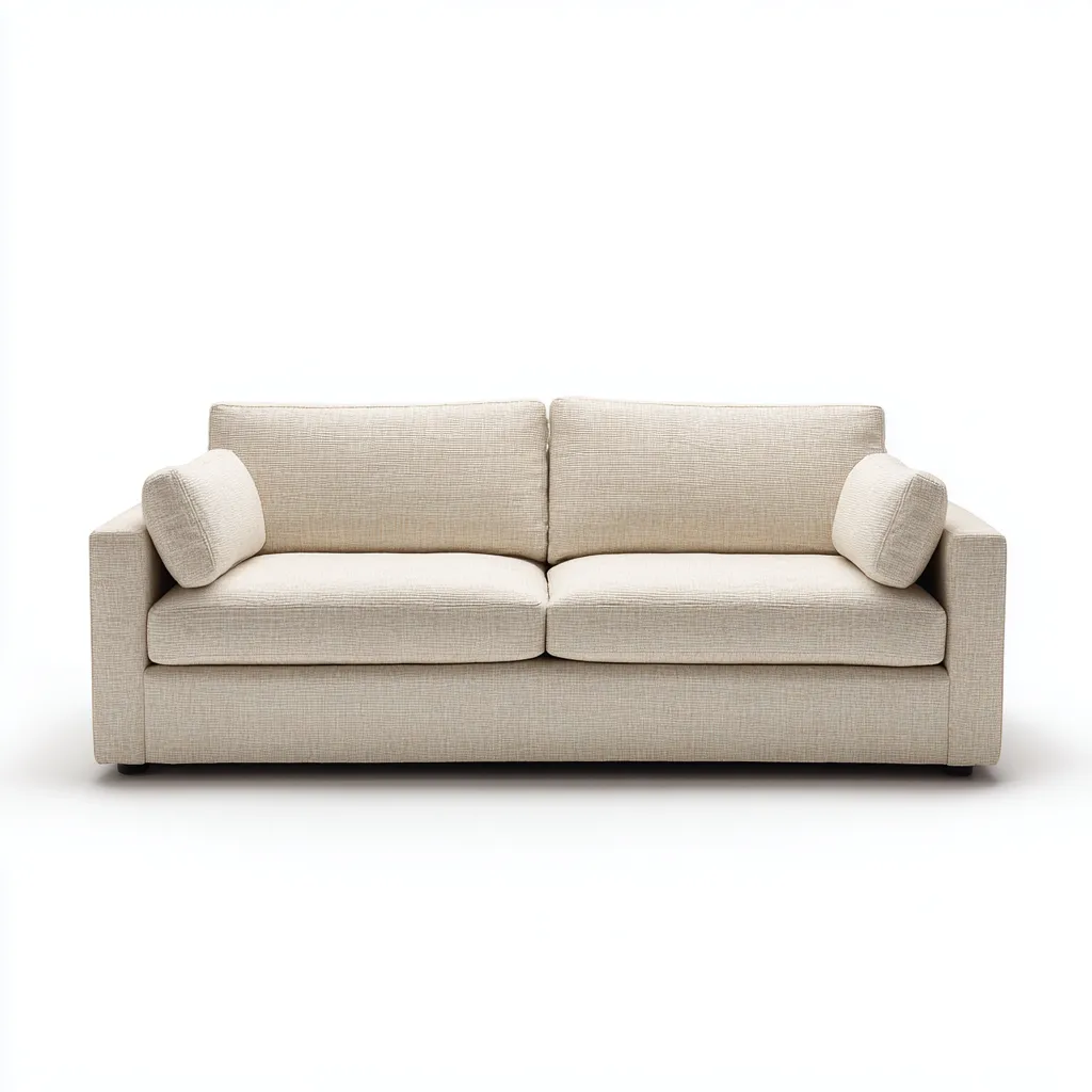 Divano a due posti in tessuto 178×88×82 cm - beige - seduta profonda dal design essenziale per Soggiorno-Hataraliving