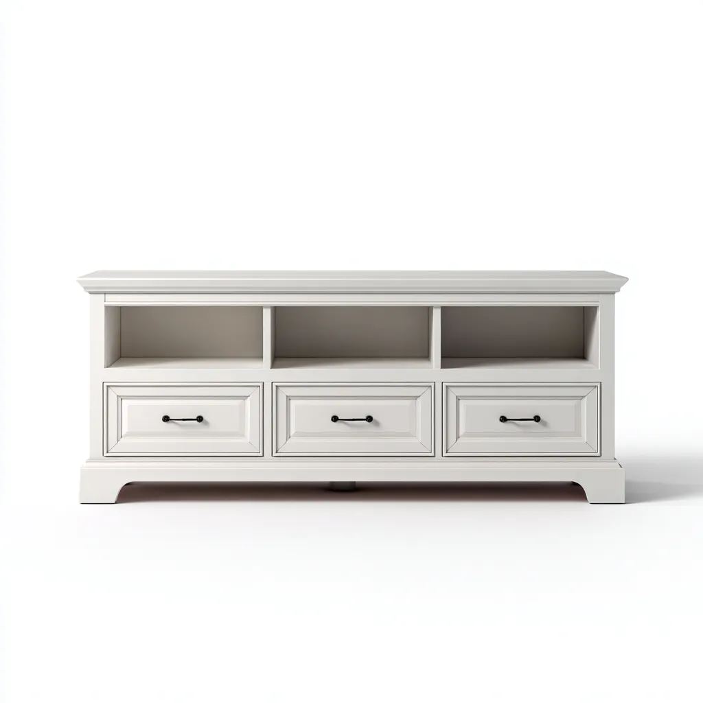 Mobile TV in legno 170×40×64 cm - bianco - design classico con vano aperto per Soggiorno-Hataraliving