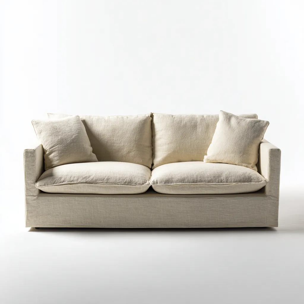 Divano 2 posti in tessuto 178×90×80 cm - beige chiaro - design casual elegante per Soggiorno-Hataraliving