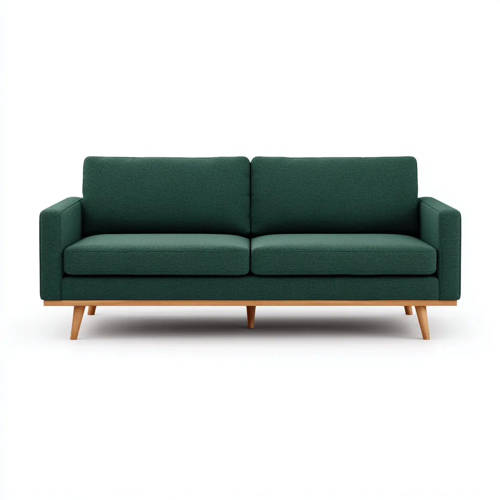 Divano a due posti in tessuto 176×82×84 cm - verde scuro e marrone chiaro - stile nordico per Soggiorno-Hataraliving