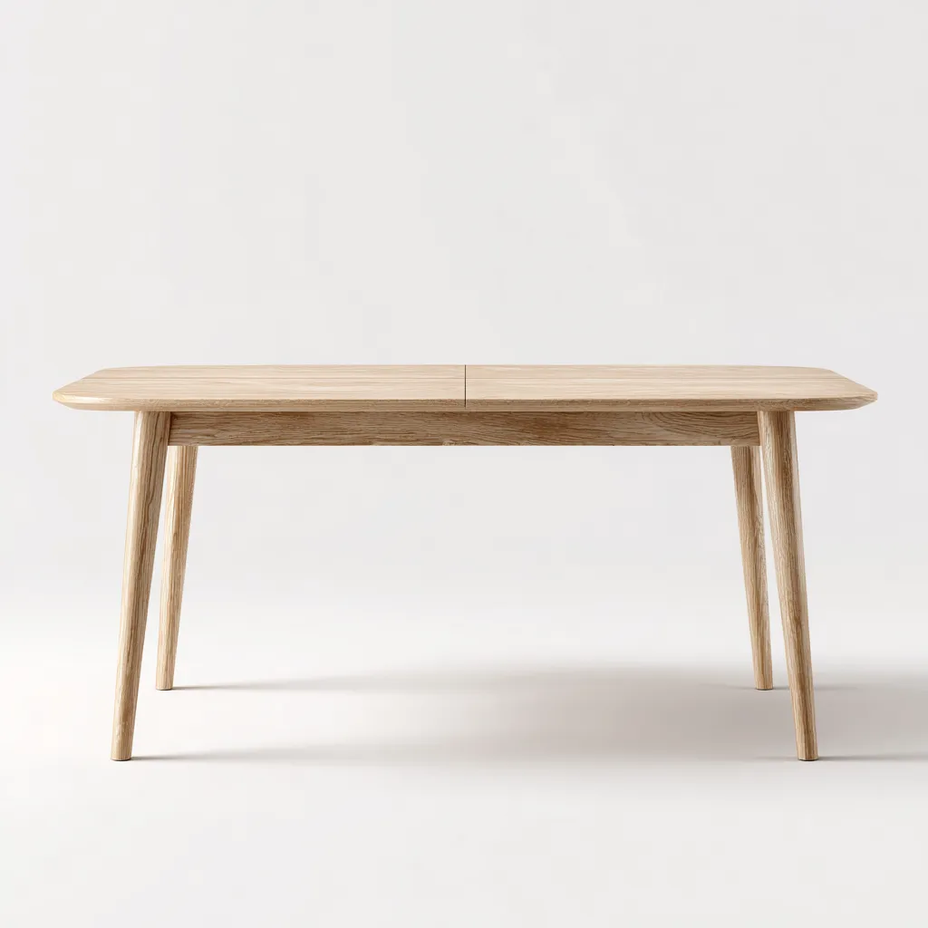Tavolo da pranzo rettangolare in legno 160×85×75 cm - naturale - bordi arrotondati stile scandinavo-Hataraliving