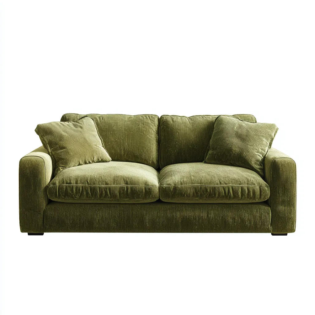 Divano in tessuto 176×88×84 cm - verde oliva - seduta morbida stile contemporaneo-Ravakahome