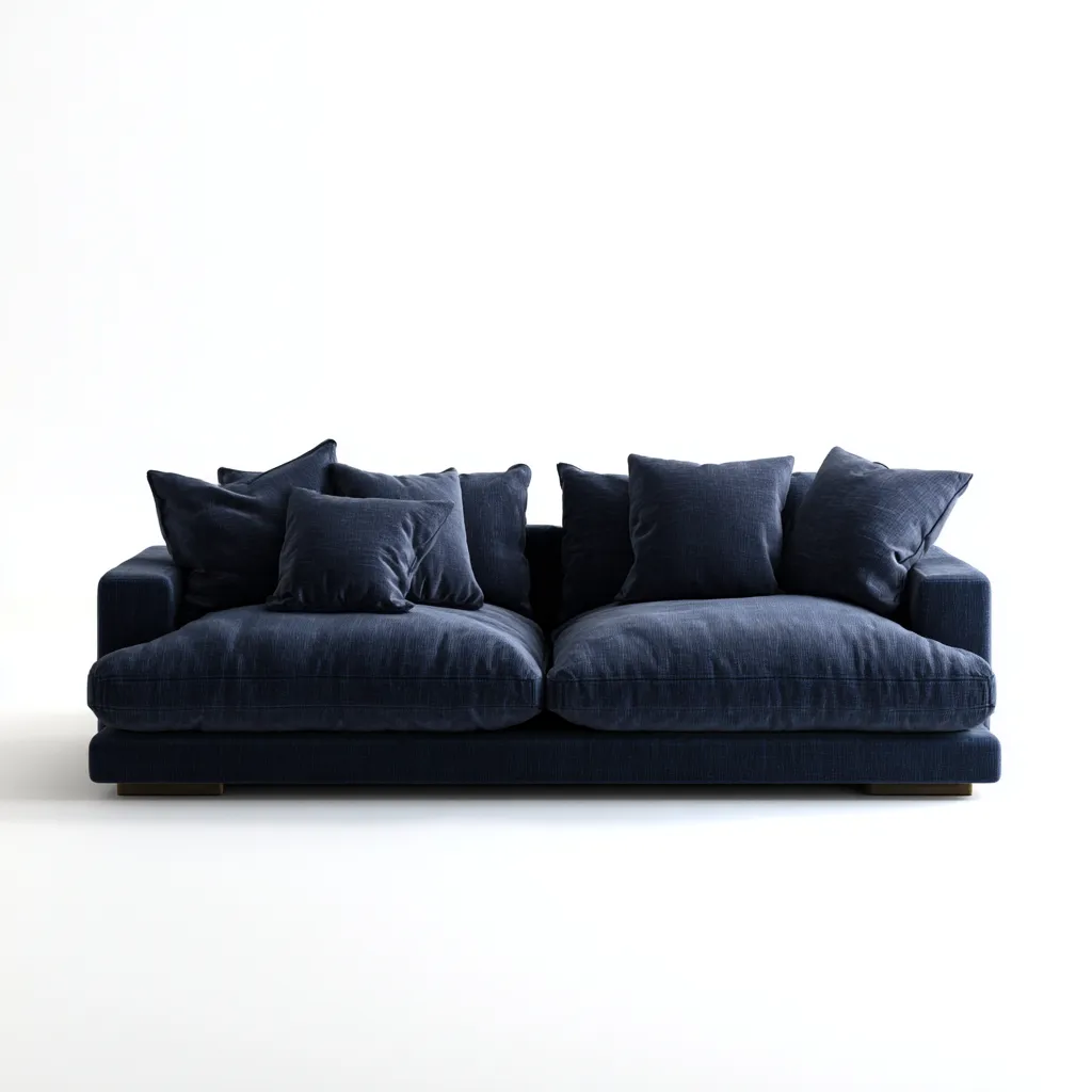 Divano da Soggiorno a due posti in tessuto 178×96×82 cm - blu scuro - linea ampia e moderna-Ravakahome