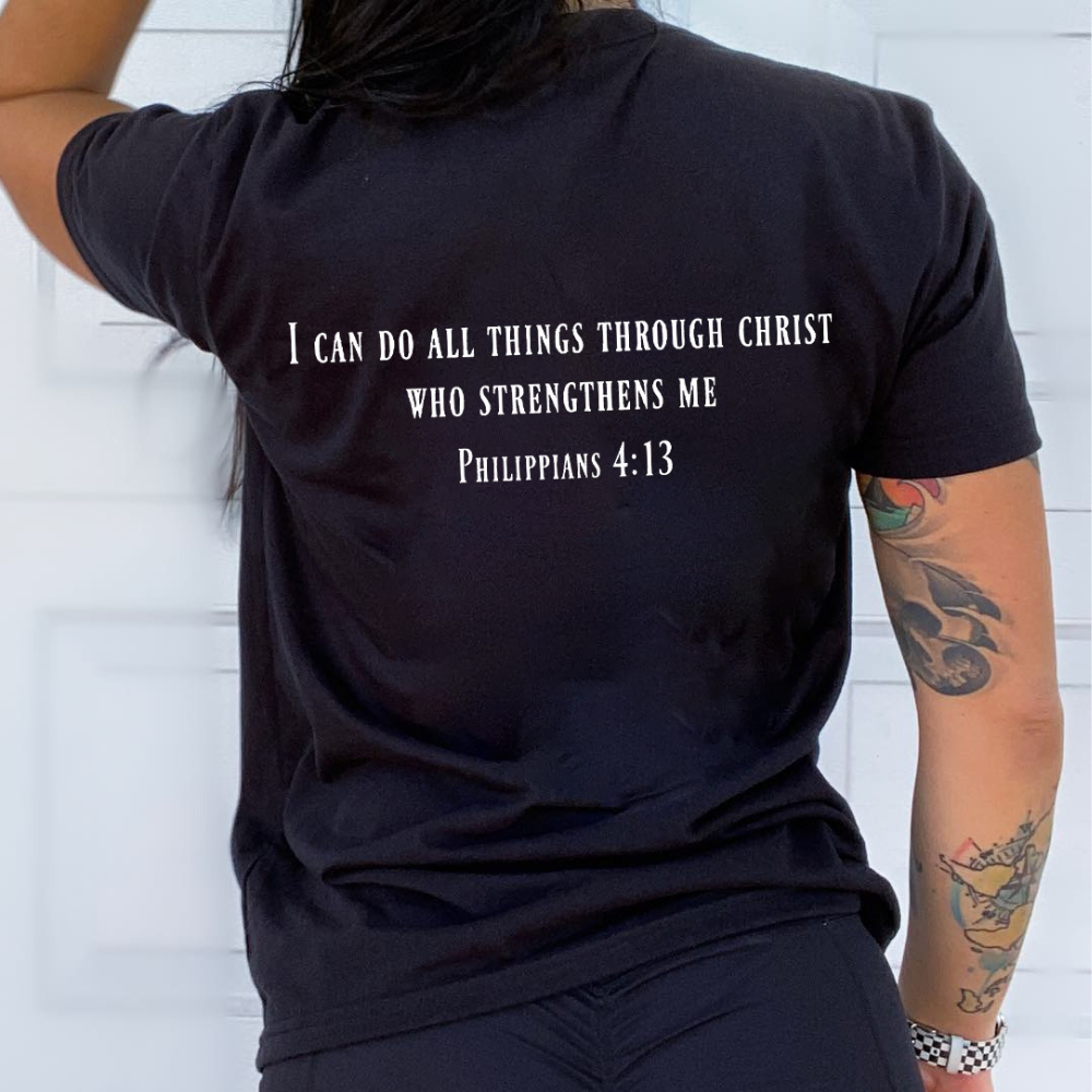 I Can Do All Things Through Christ Print Women's T-shirts