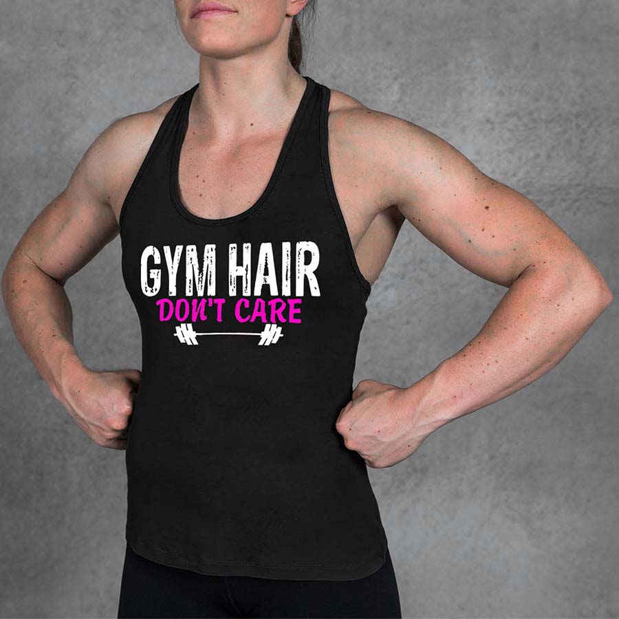 Gym Hair Don't Care Print Women's Tank Top