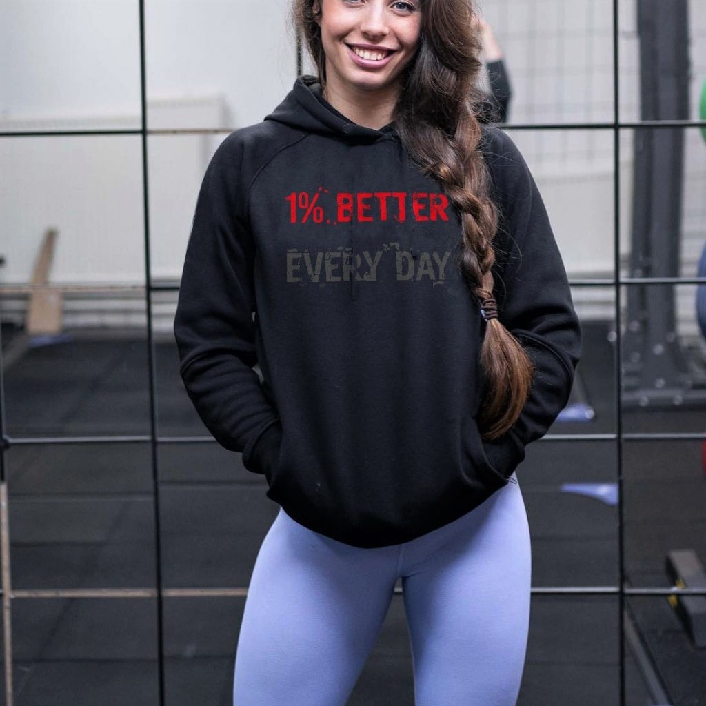 1% Better Every Day Printed Women's Hoodie