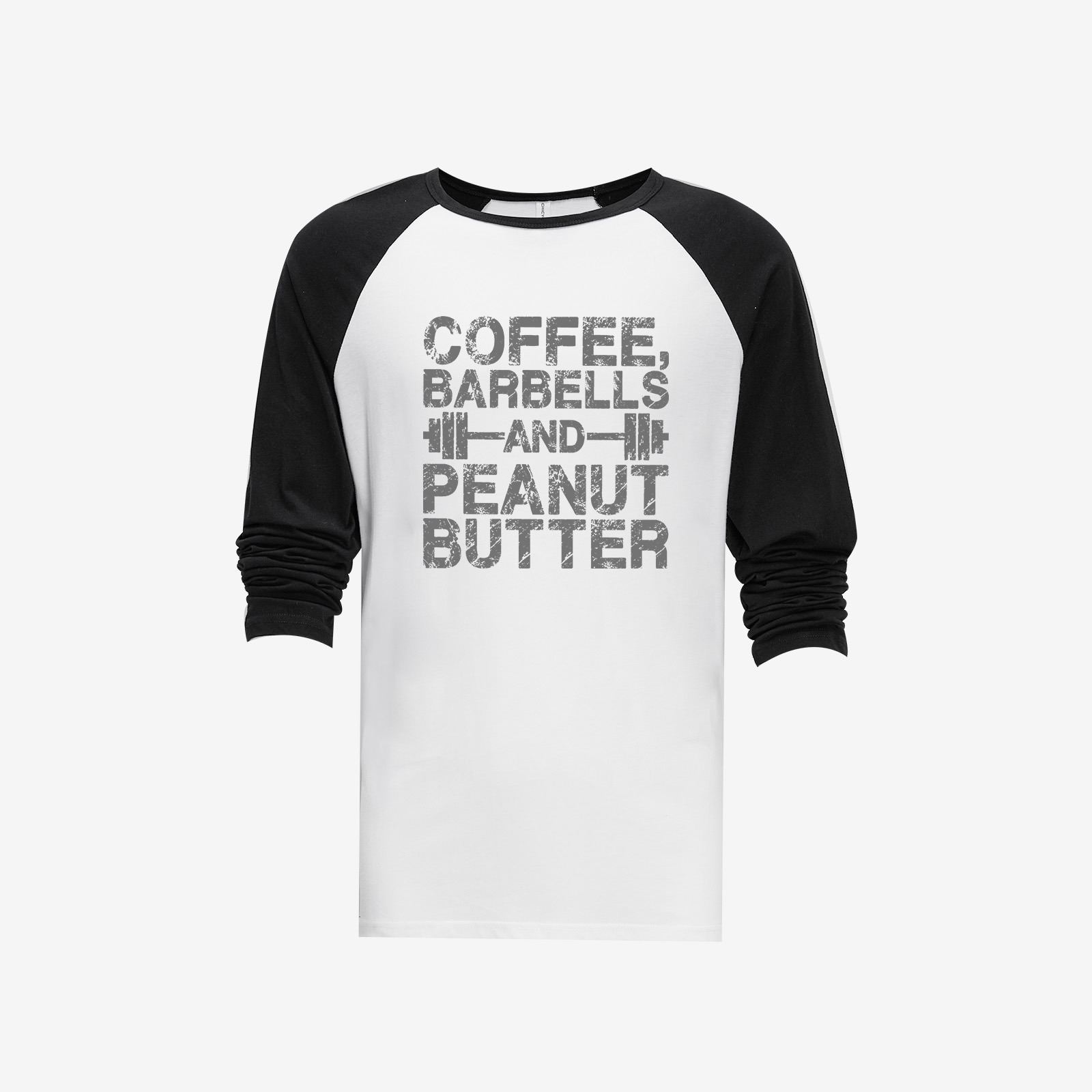 Coffee, Barbells And Peanut Butter Long Sleeve T-shirt-traneing