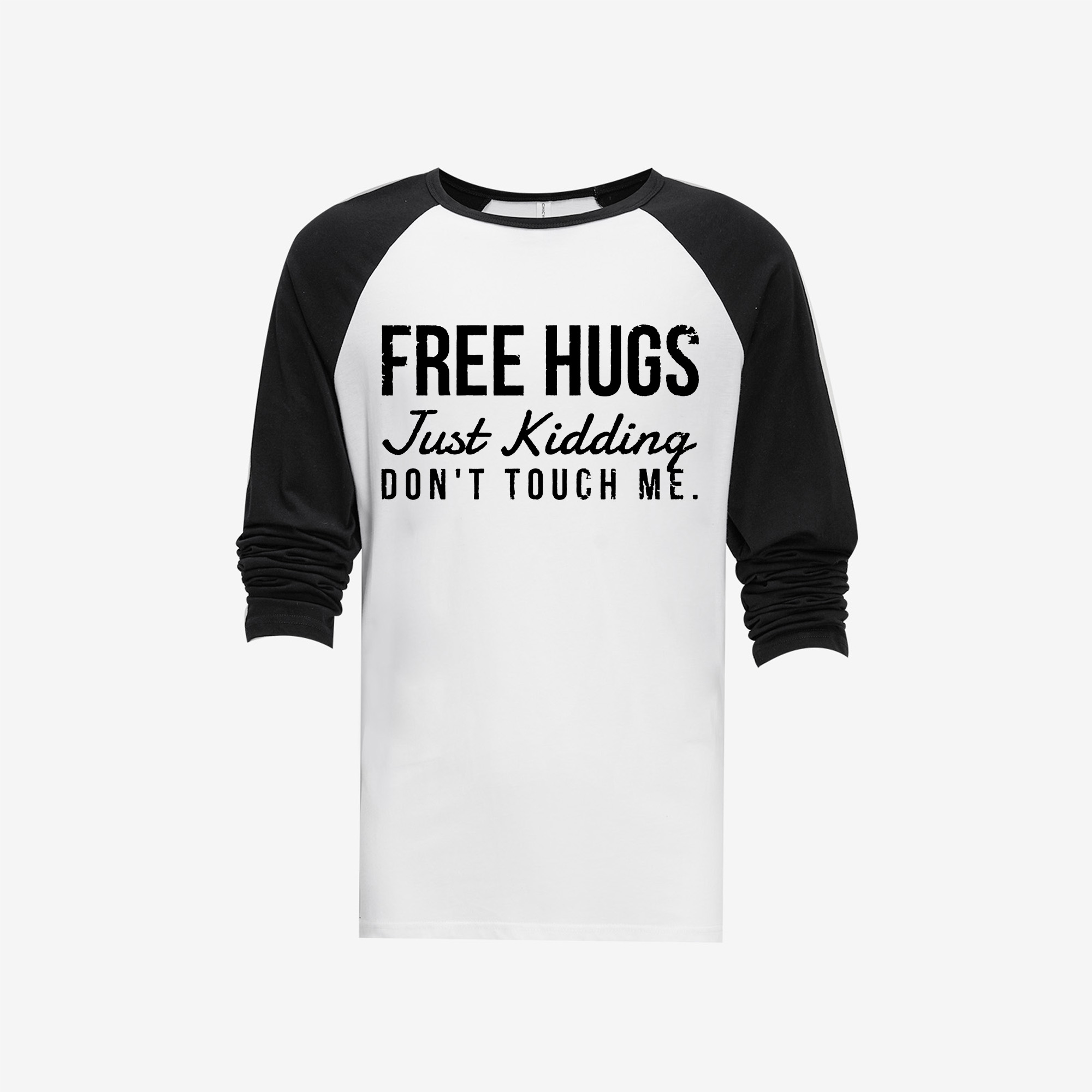 Free Hugs Printed Long Sleeve T-shirt-traneing