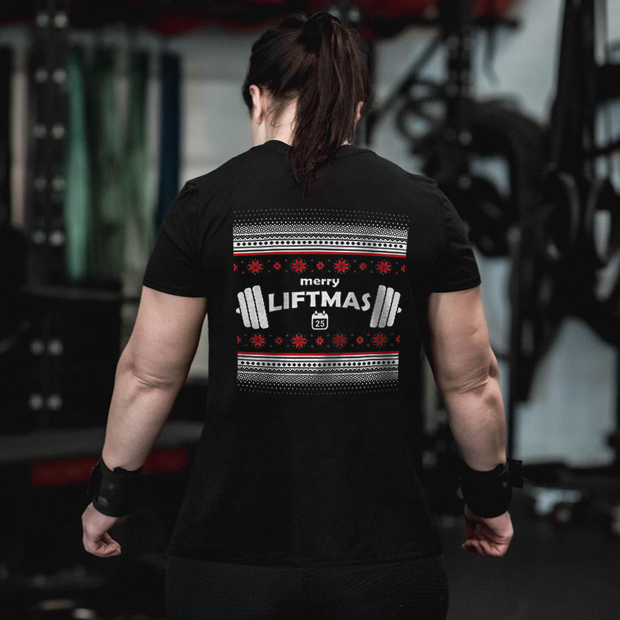 Merry Liftmas Printed Women's T-shirt