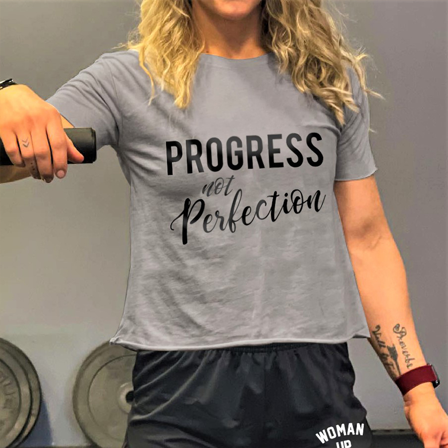 Progress Not Perfection Printed Women's T-shirt-traneing