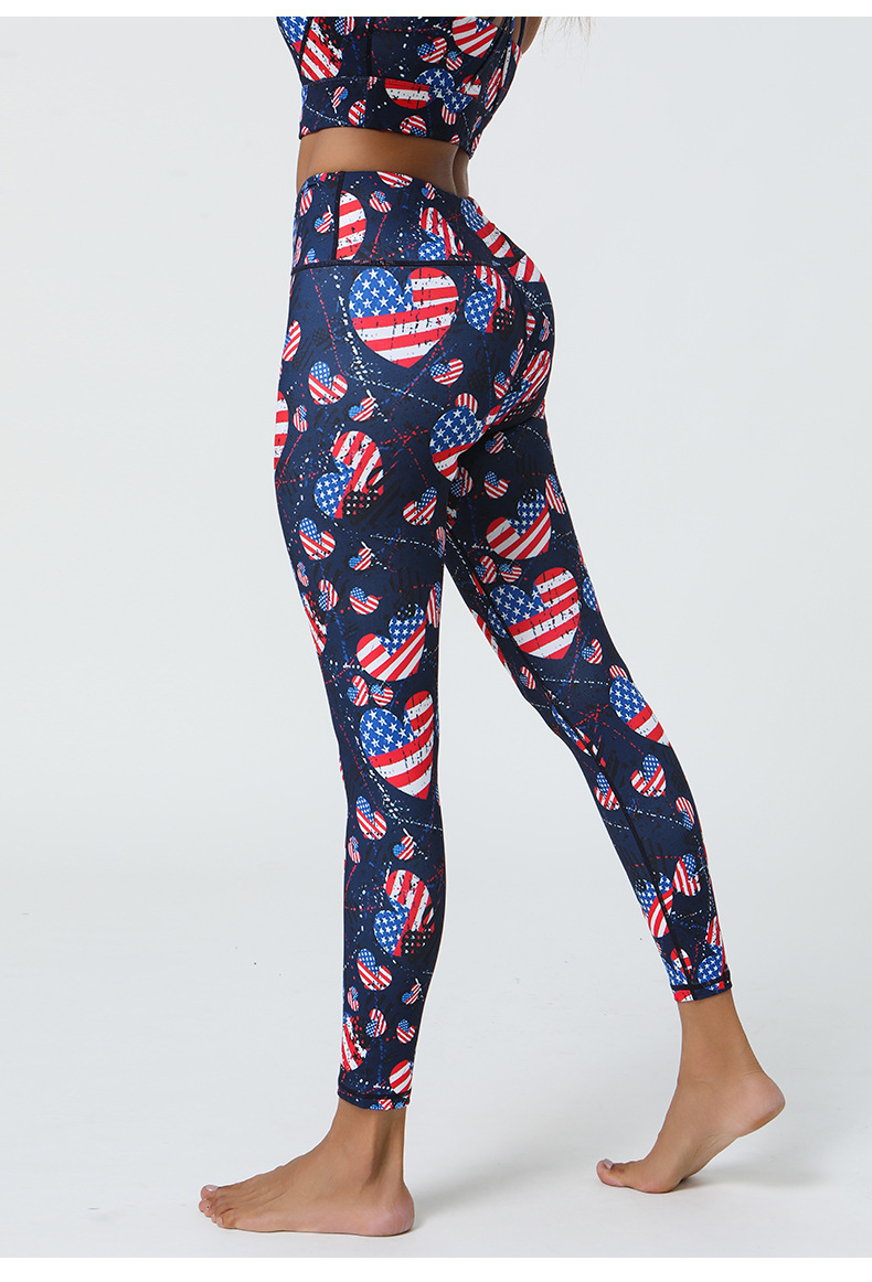 American Flag High Waist Fitness Women's Sports Yoga Leggings-traneing