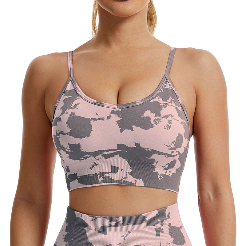 Camouflage Yoga Running Sports Bra Fitness Tops-traneing