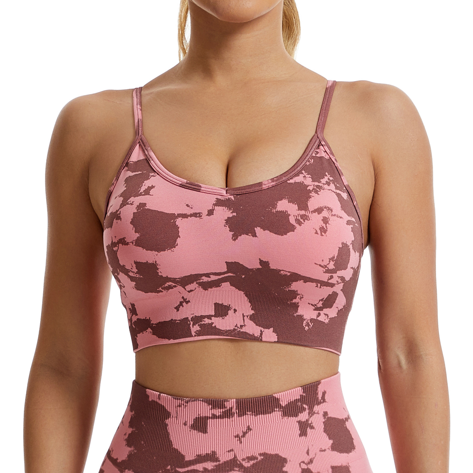 Camouflage Yoga Running Sports Bra Fitness Tops-traneing