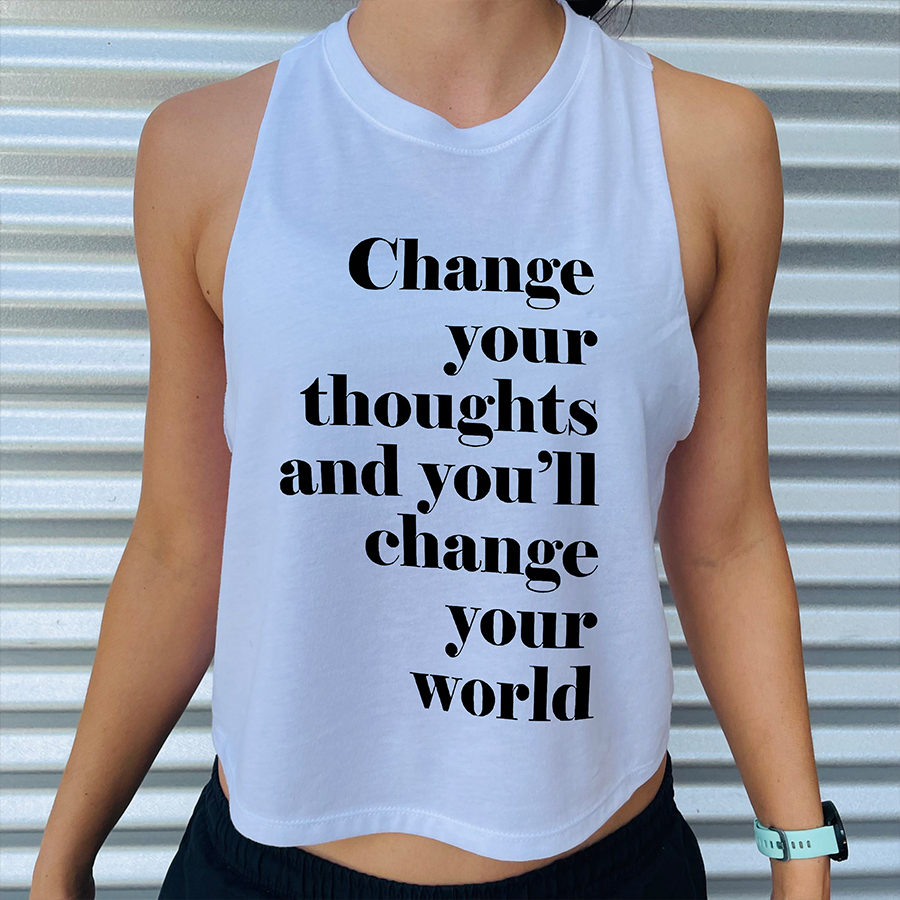 Change Your Thoughts And You'll Change Your World Print Women's Crop Top