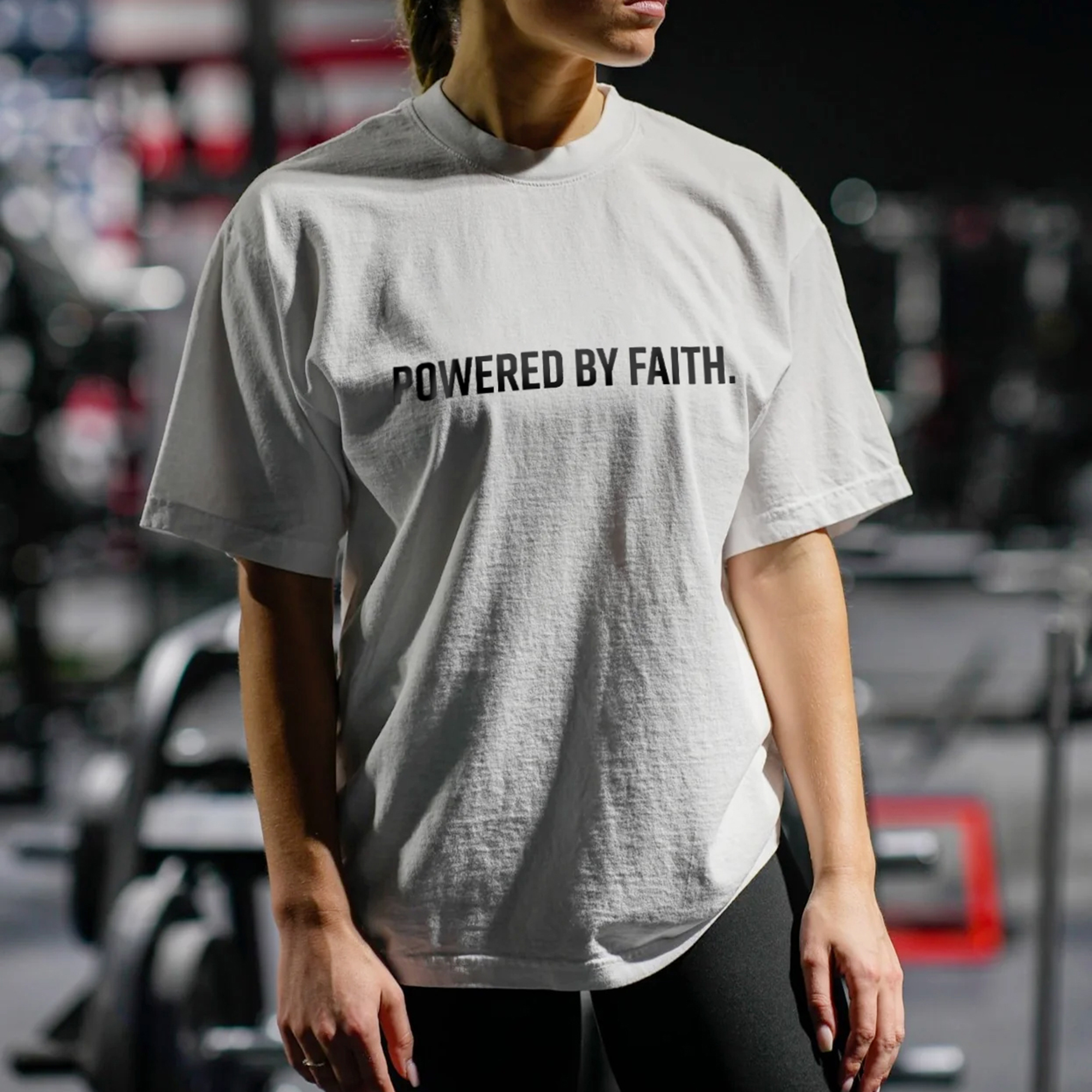 Powered By Faith Print Women's T-shirts