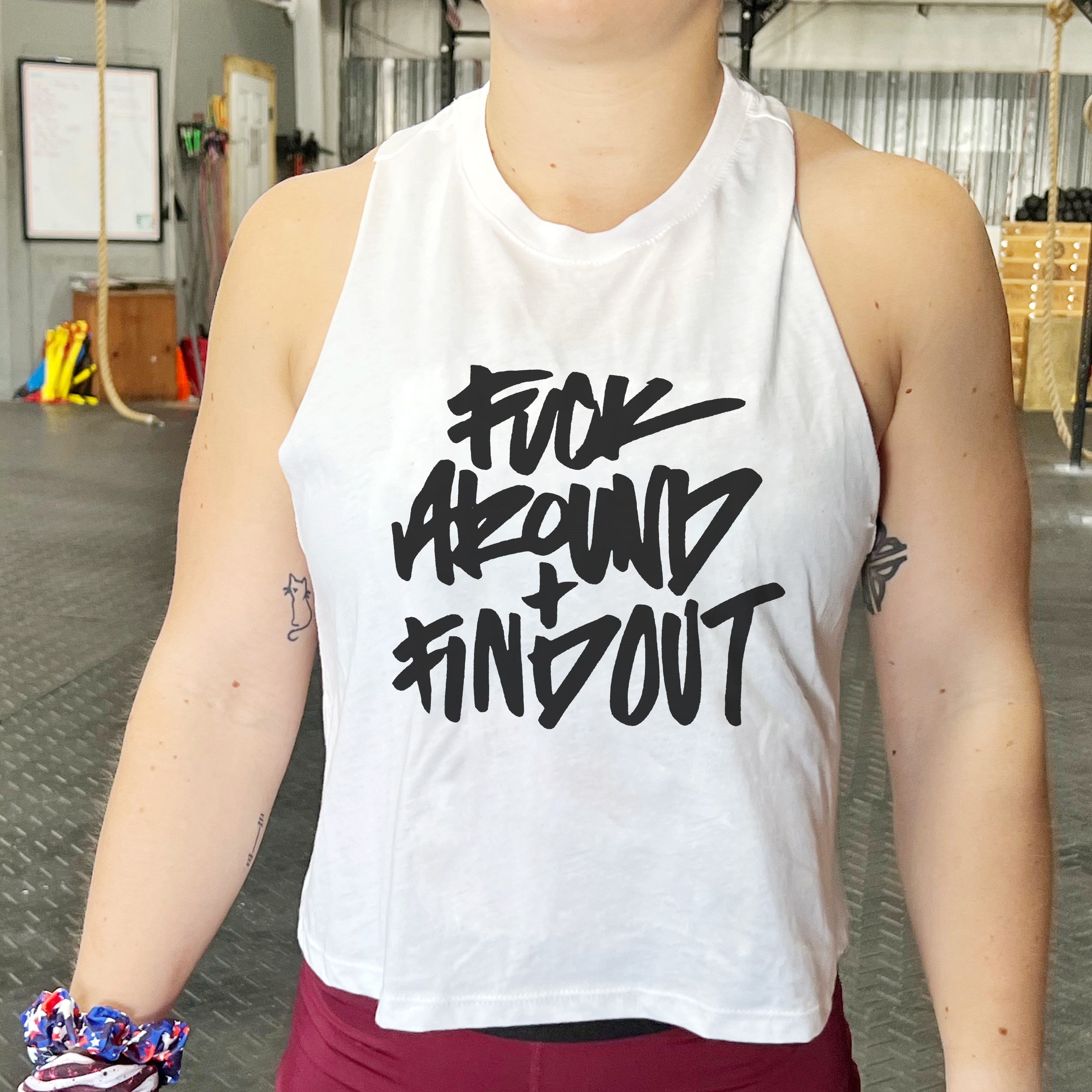 Fuck Around + Find Out Print Women's Crop Top -traneing