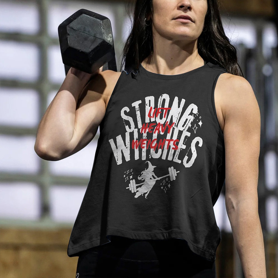 Strong Witches Lift Heavy Weights Print Women's Vest-traneing