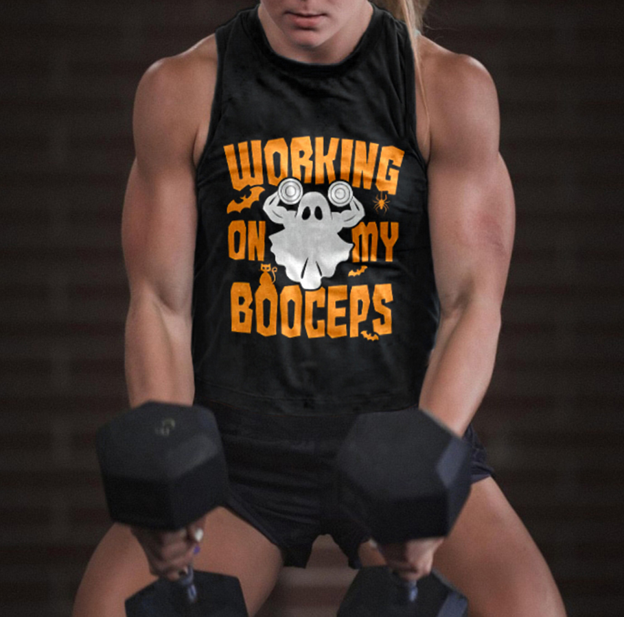 Working On My Booceps Print Women's Vest-traneing