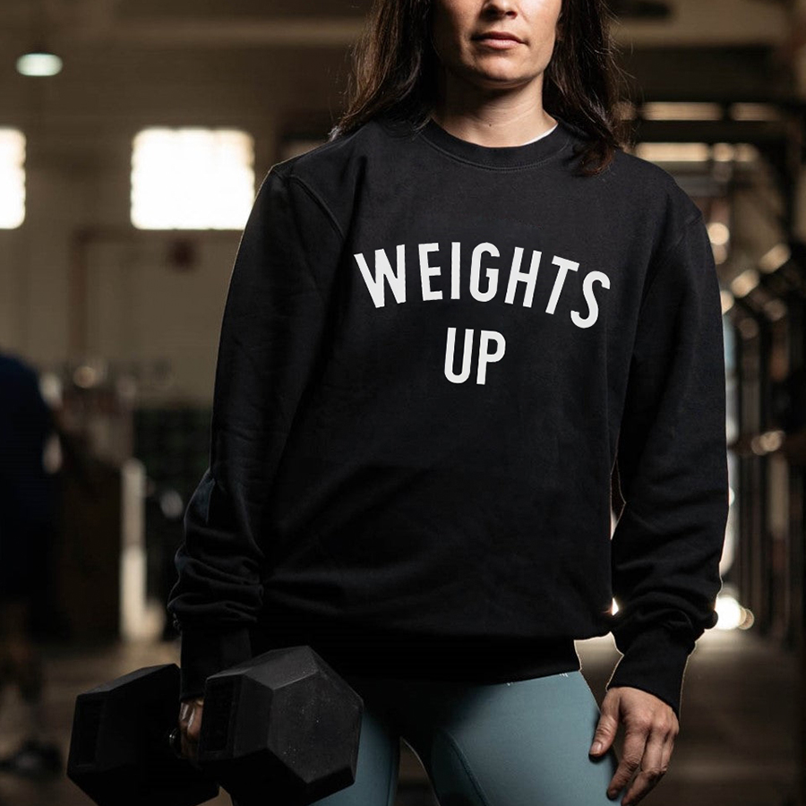 Weights Up Printed Women's Sweatshirt-traneing