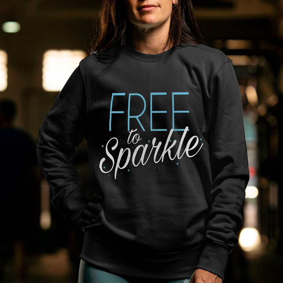 Free To Sparkle Printed Women's Sweatshirt-traneing