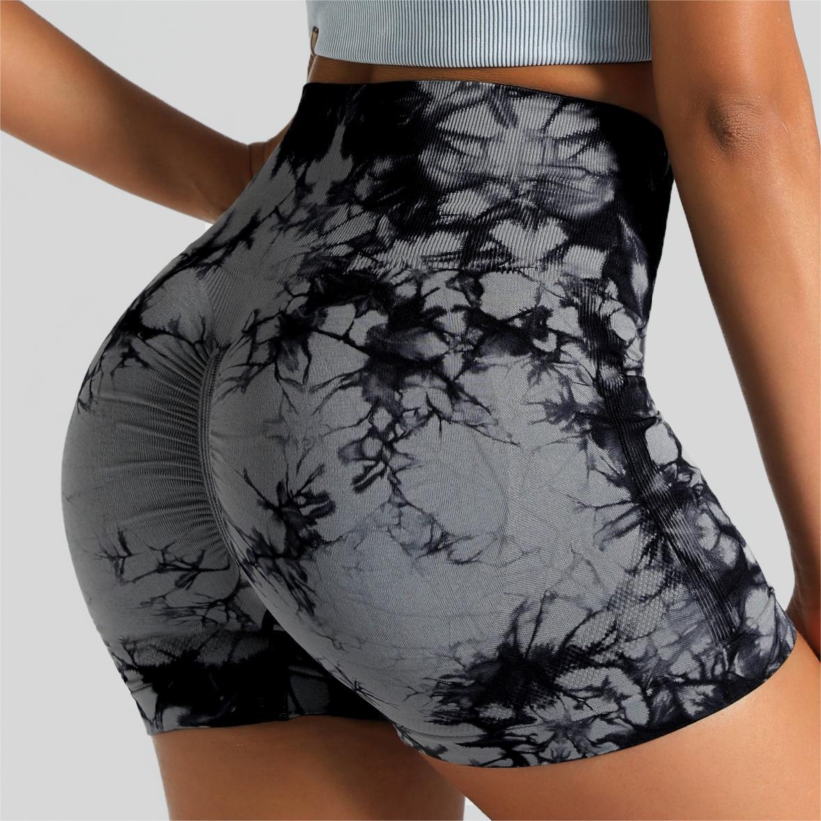 Outdoor Fitness Tie-Dye Yoga Skinny Shorts-traneing