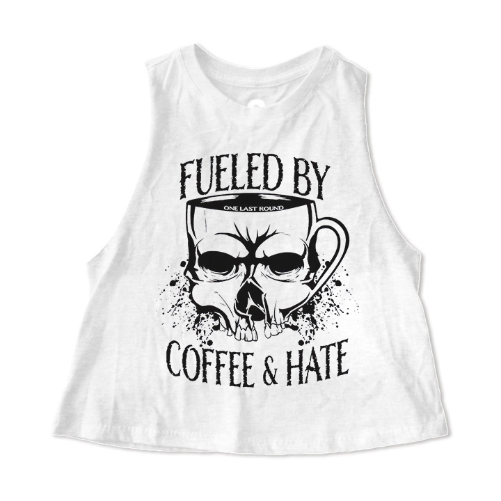 Fueled By Coffee & Hate Printed Women's Crop Top-traneing