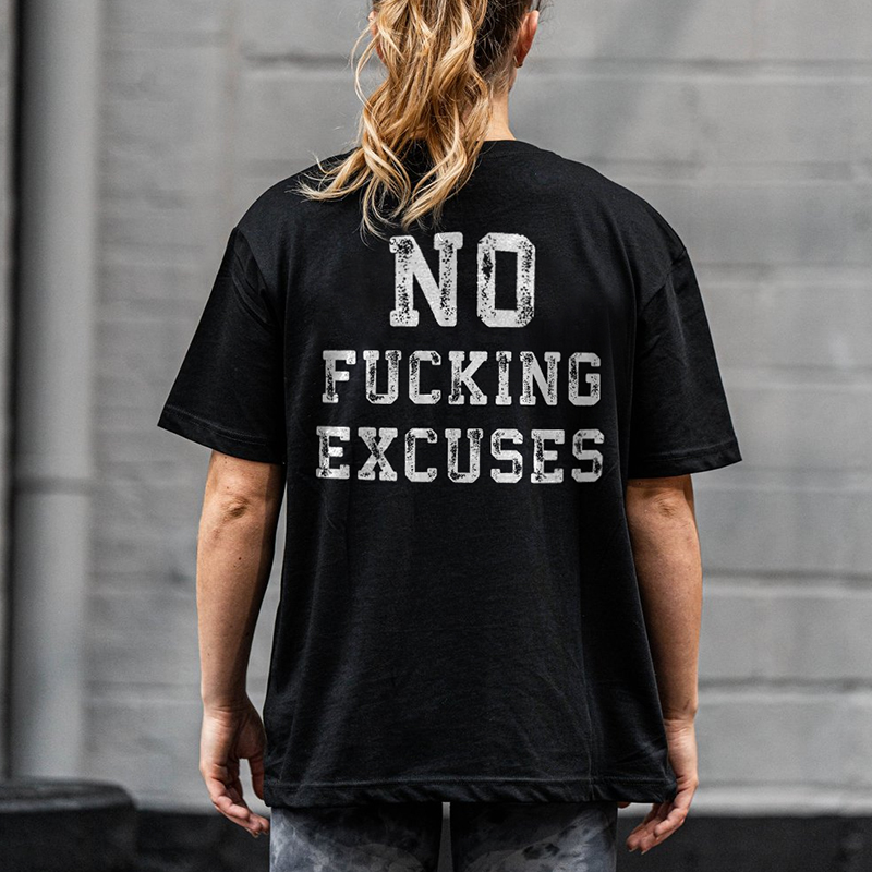 No F*cking Excuses Printed Women's T-shirt-traneing