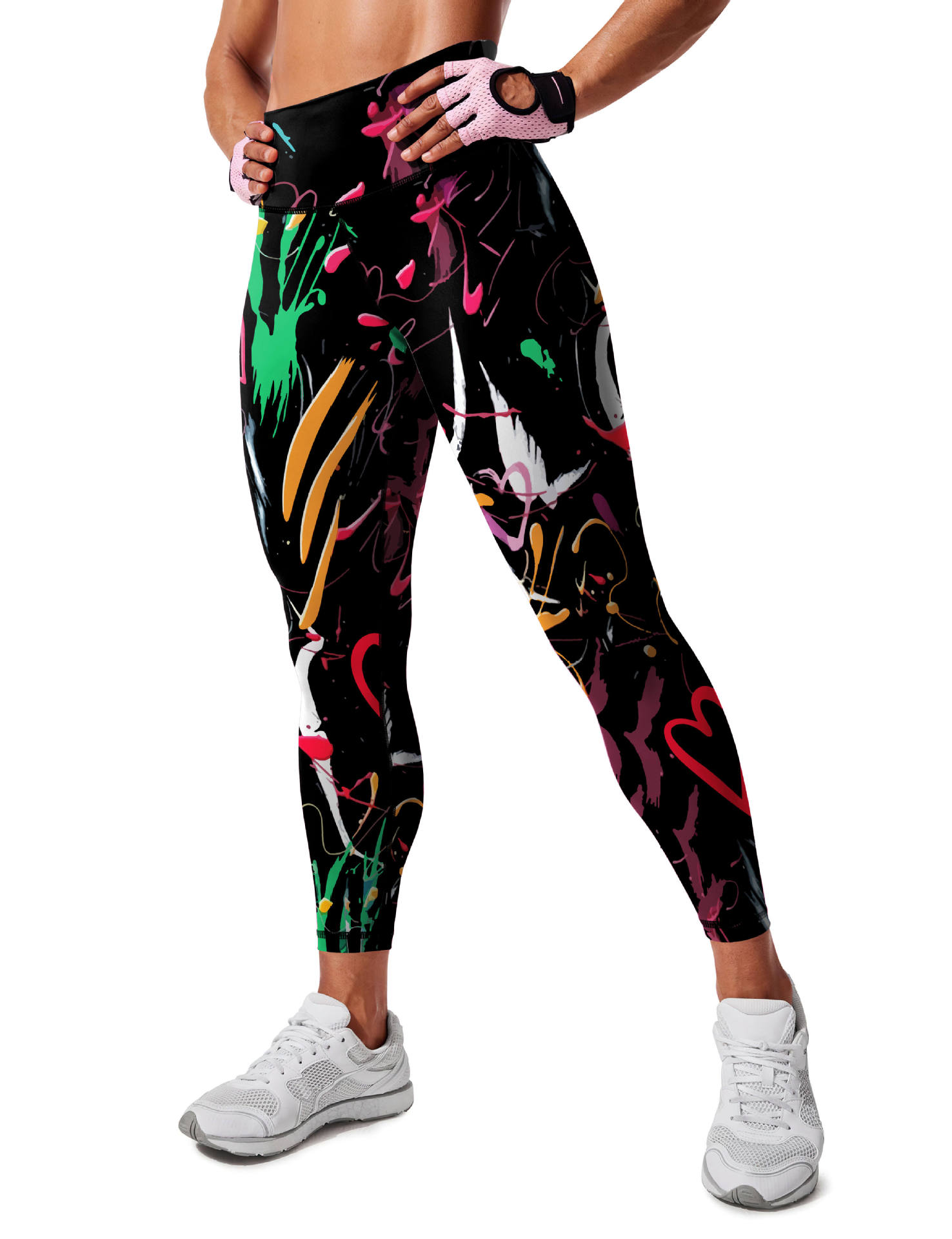 Skinny High Waisted Hip Lifting Printed Yoga Pants-traneing