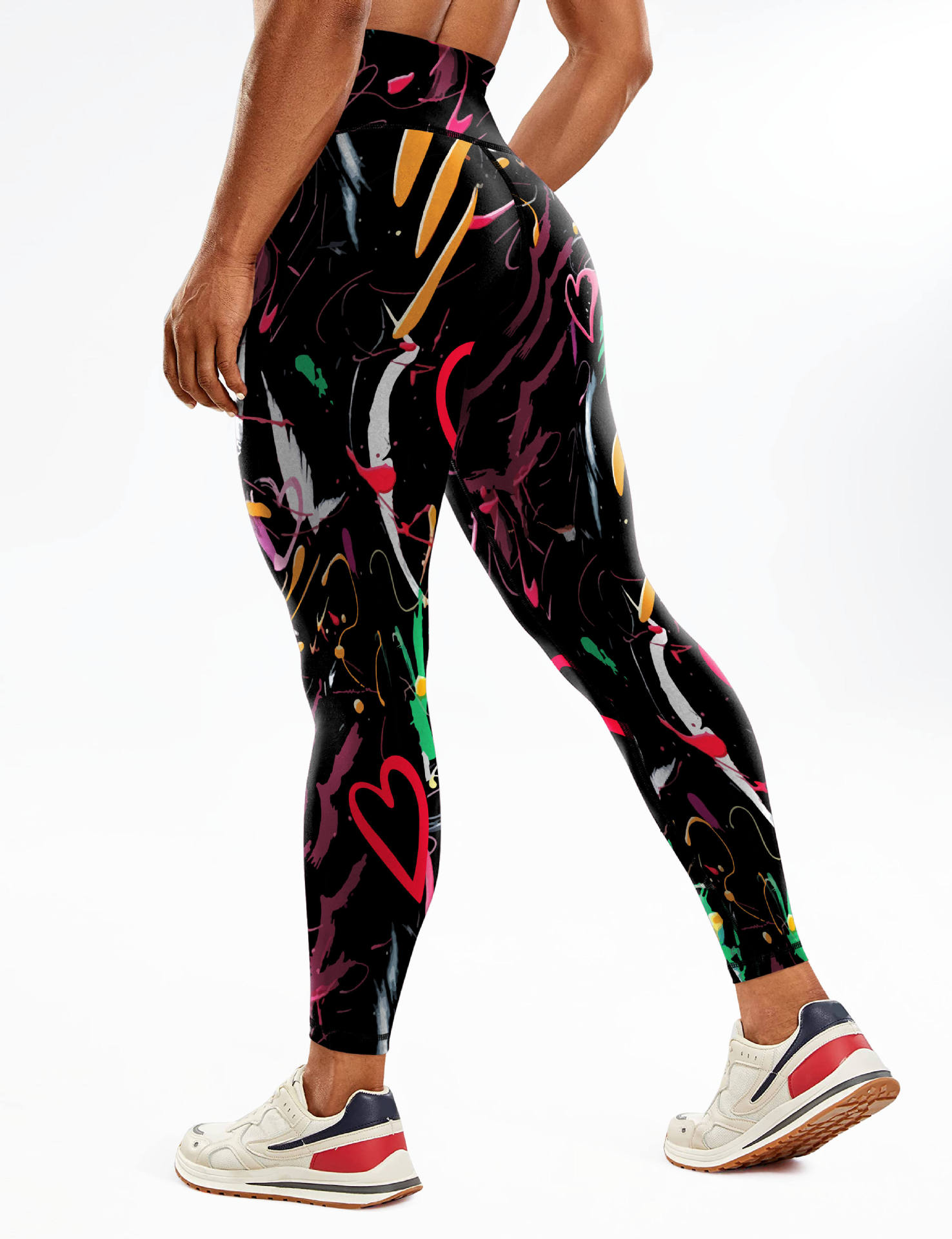 Skinny High Waisted Hip Lifting Printed Yoga Pants-traneing