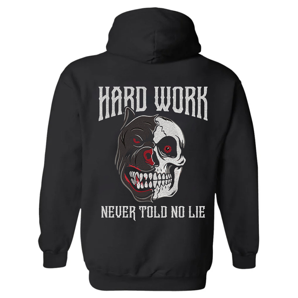 Hard Work Never Told No Lie Printed Hoodie-traneing