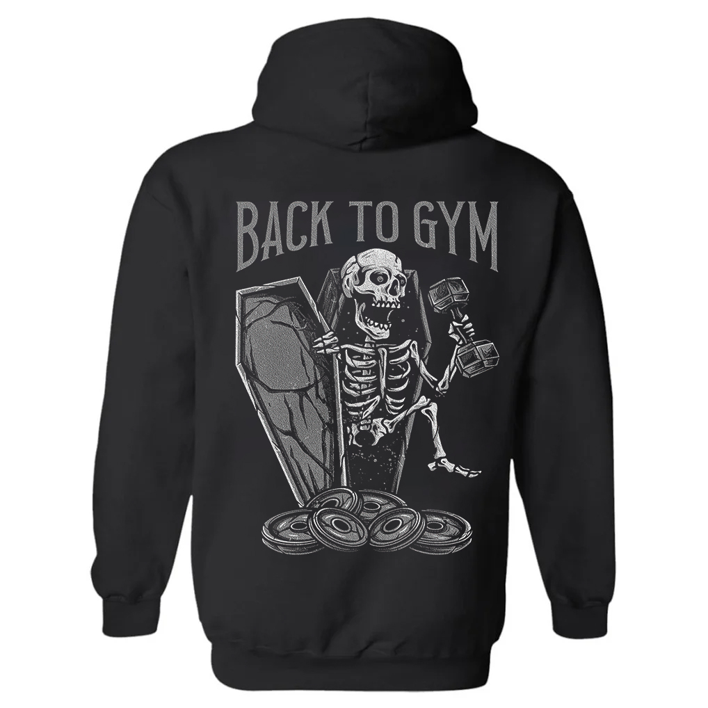 Back To Gym Printed Hoodie-traneing