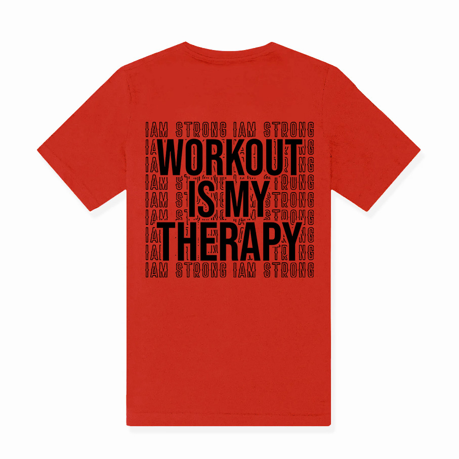Workout Is My Therapy Printed Women's T-shirt Image - 7