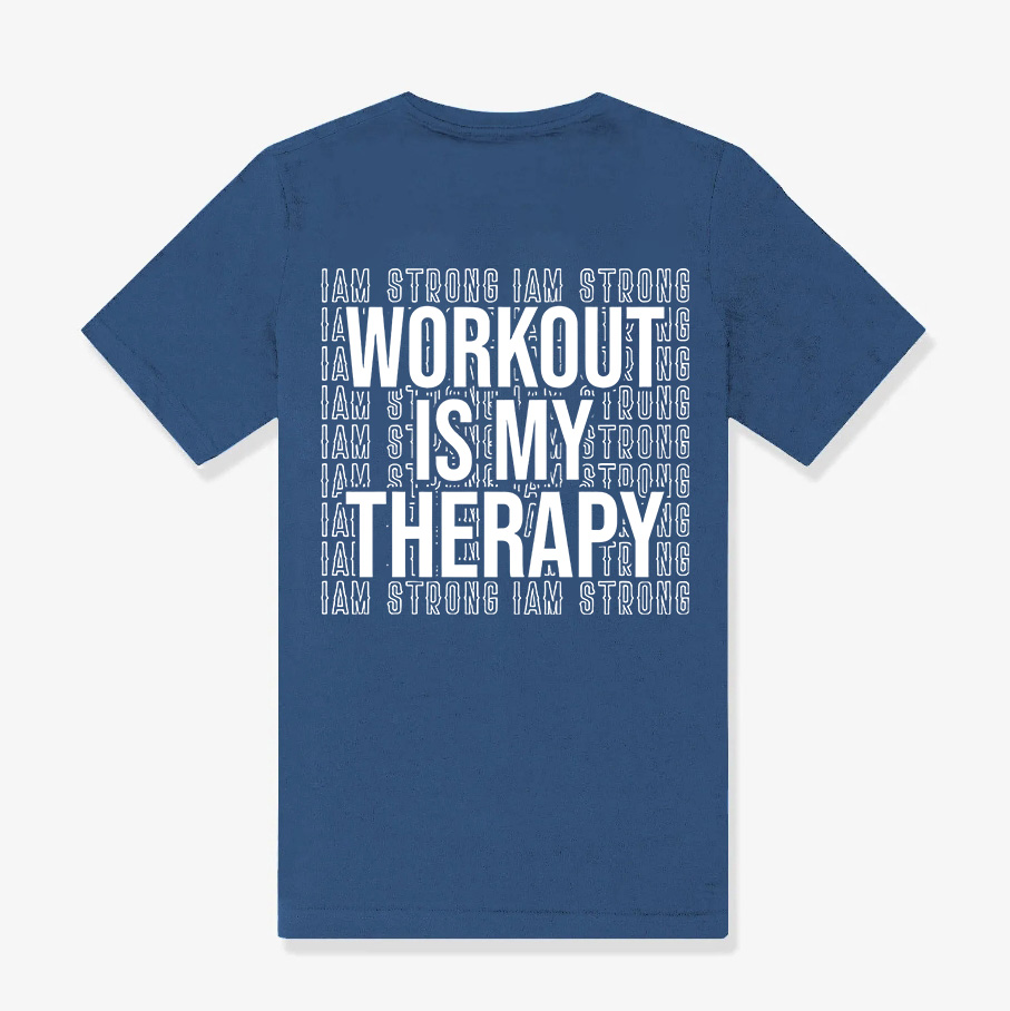 Workout Is My Therapy Printed Women's T-shirt Image - 11