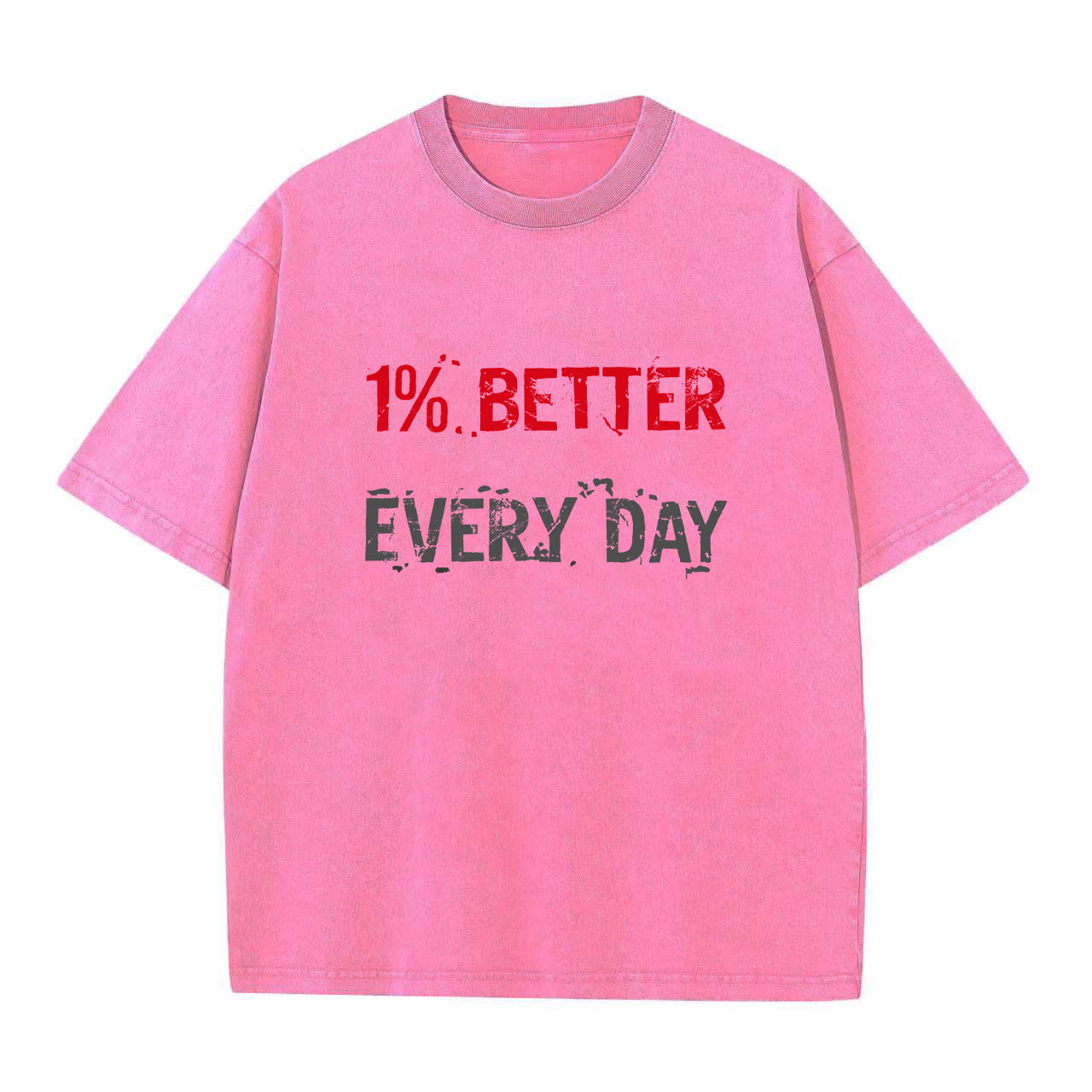 1% Better Everyday  Printed Oversize Washed T-Shirt
