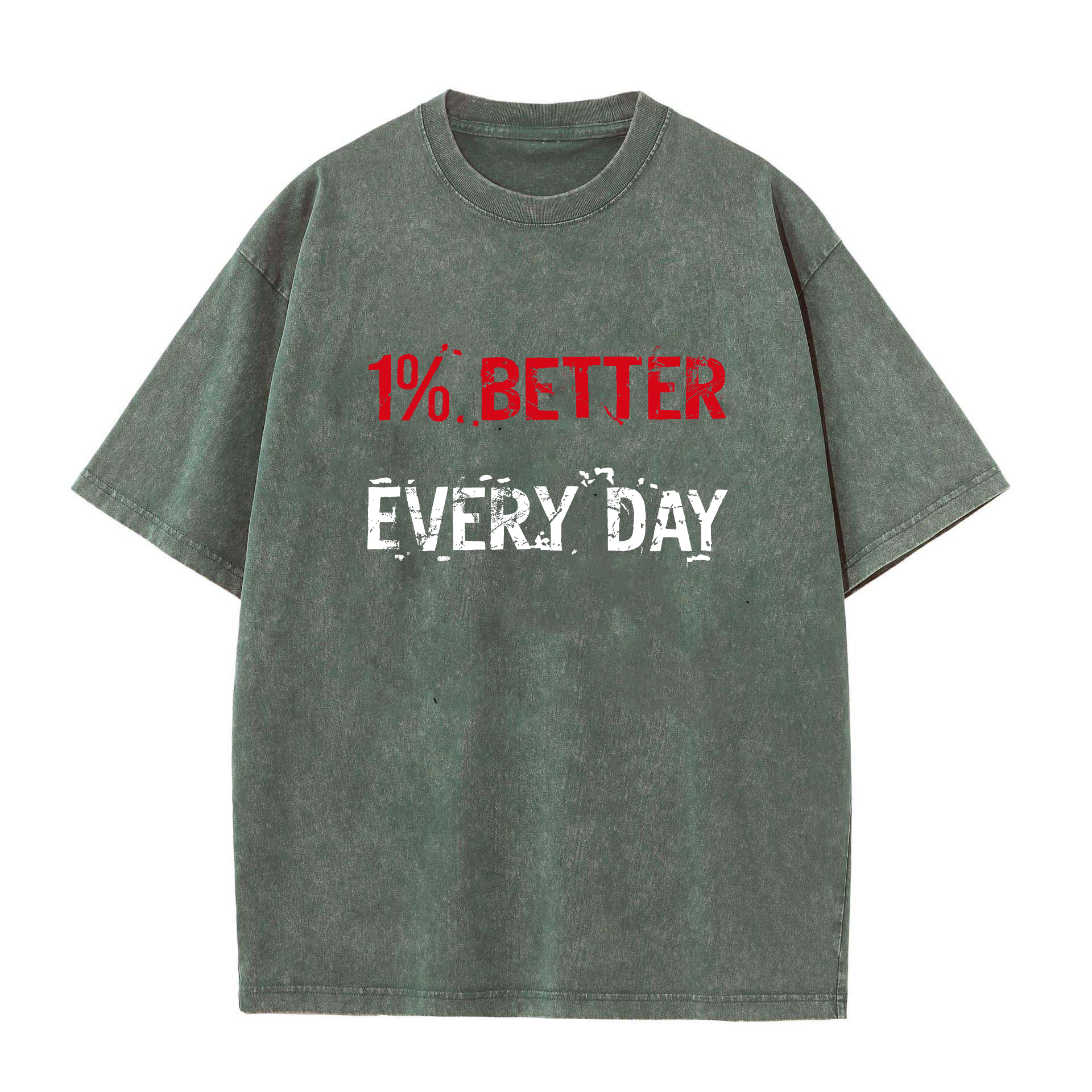 1% Better Everyday  Printed Oversize Washed T-Shirt