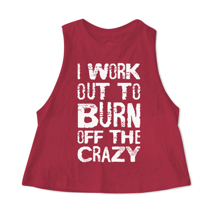 I Work Out To Burn Off The Crazy Print Women's Crop Top  Image - 4
