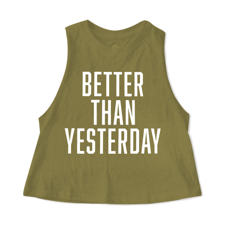 Better Than Yesterday Print Women's Crop Top -traneing