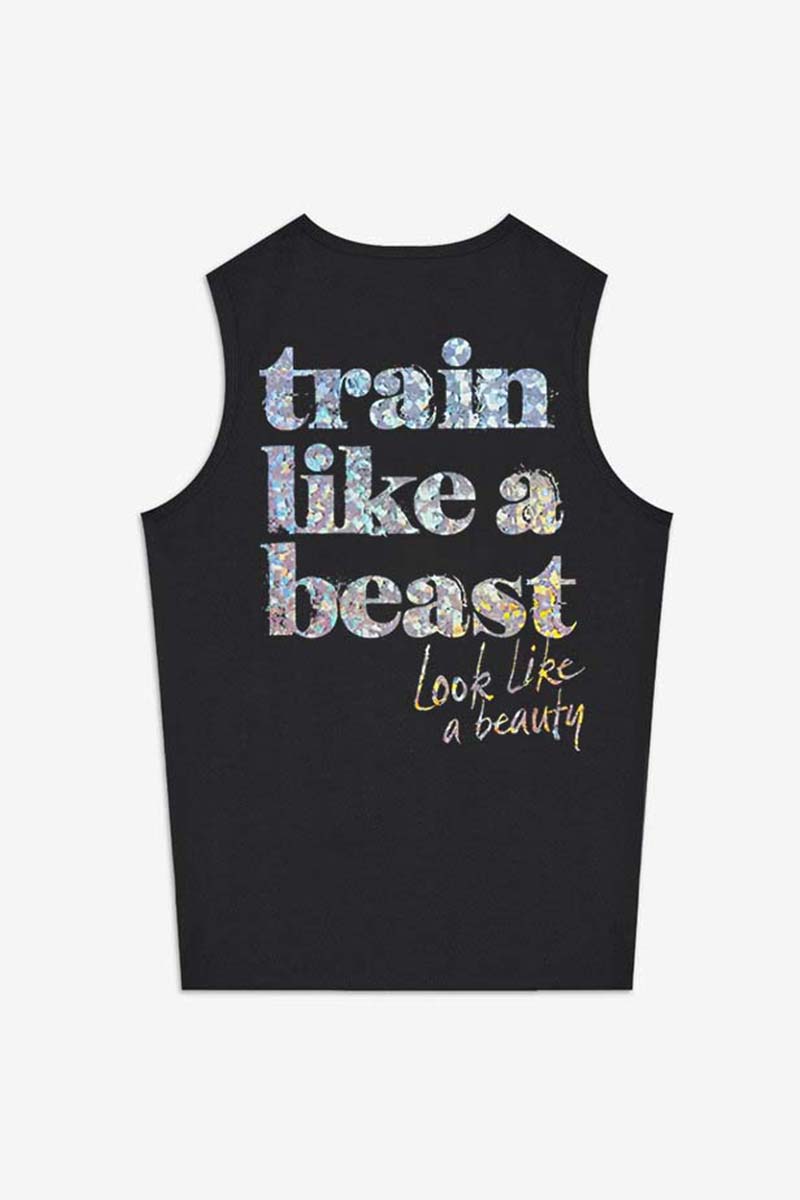Train Like A Beast Look Like A Beauty Printed Women's Vest Image - 2
