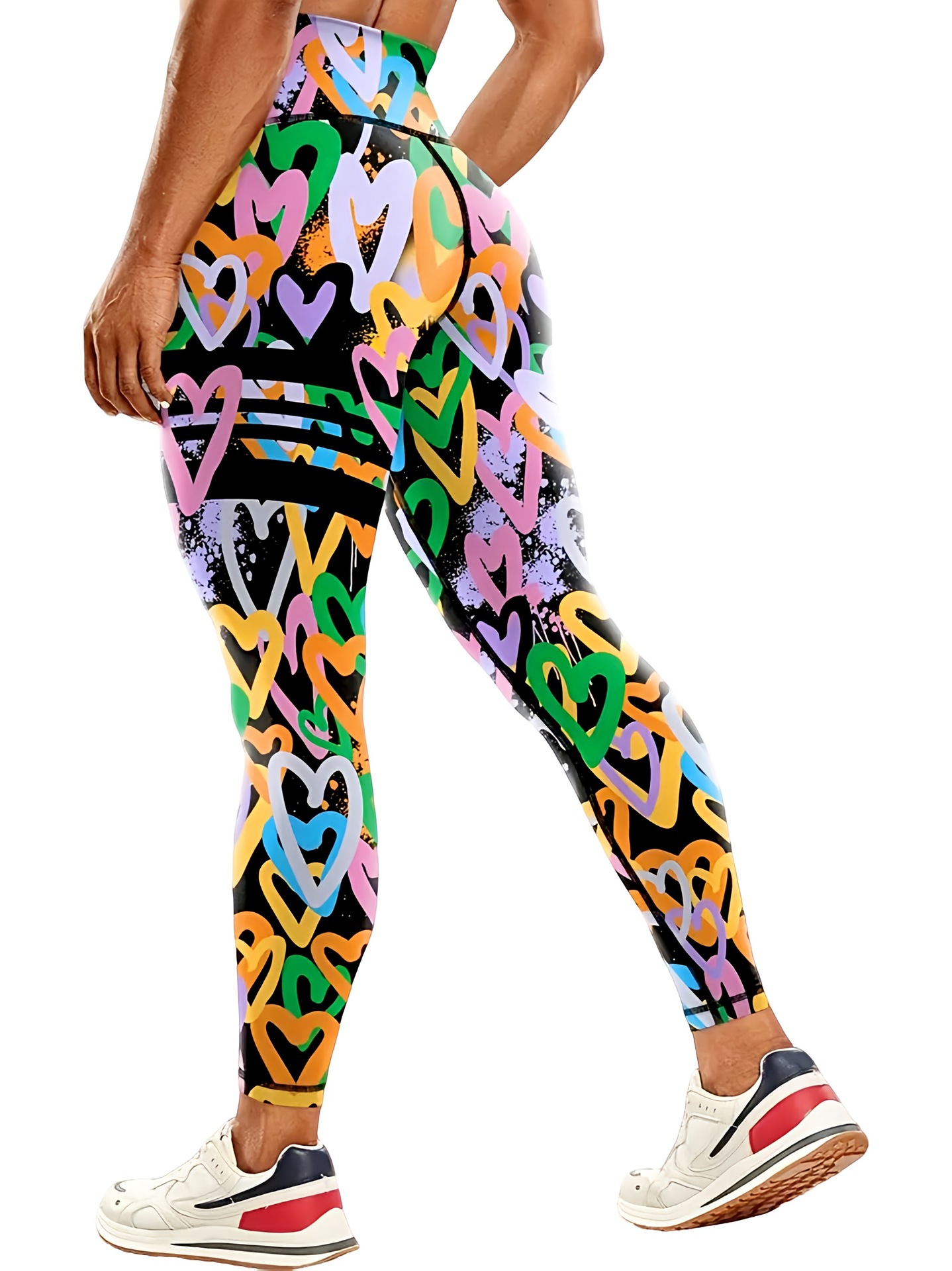 Creative Colorful High Waist Fitness Women's Sports Yoga Leggings-traneing