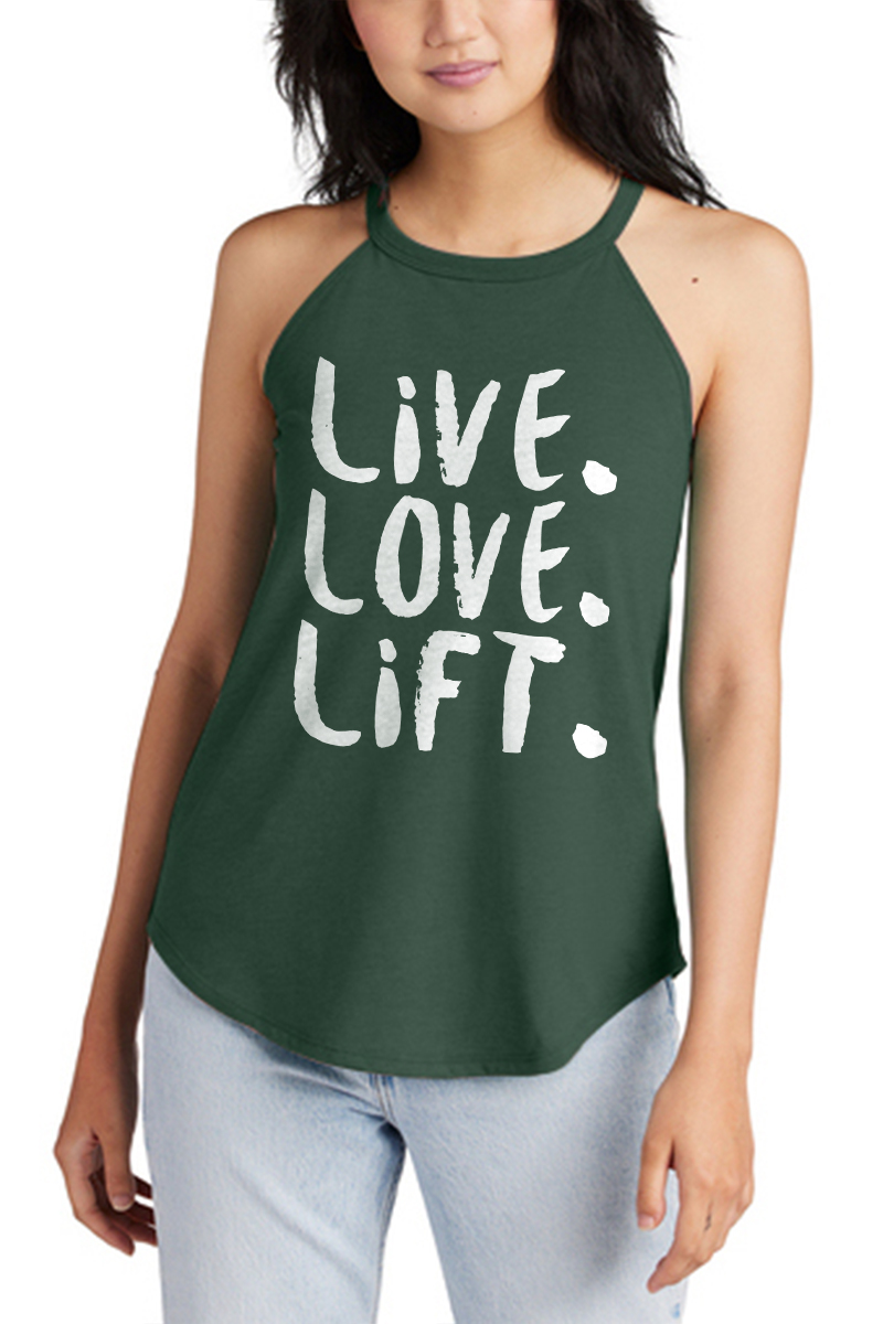 Live Love Lift Printed Yoga Tank Tops Image - 2
