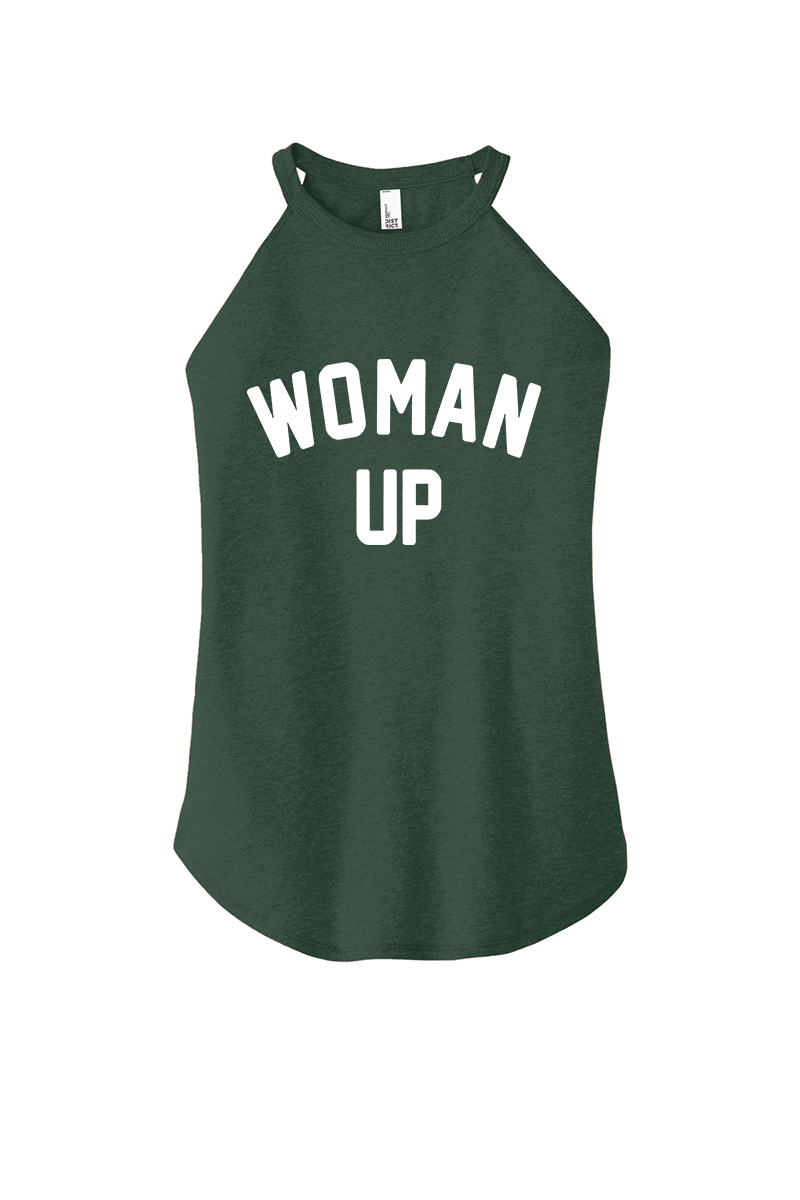 Woman Up Printed Women's Yoga Tank Tops Image - 2