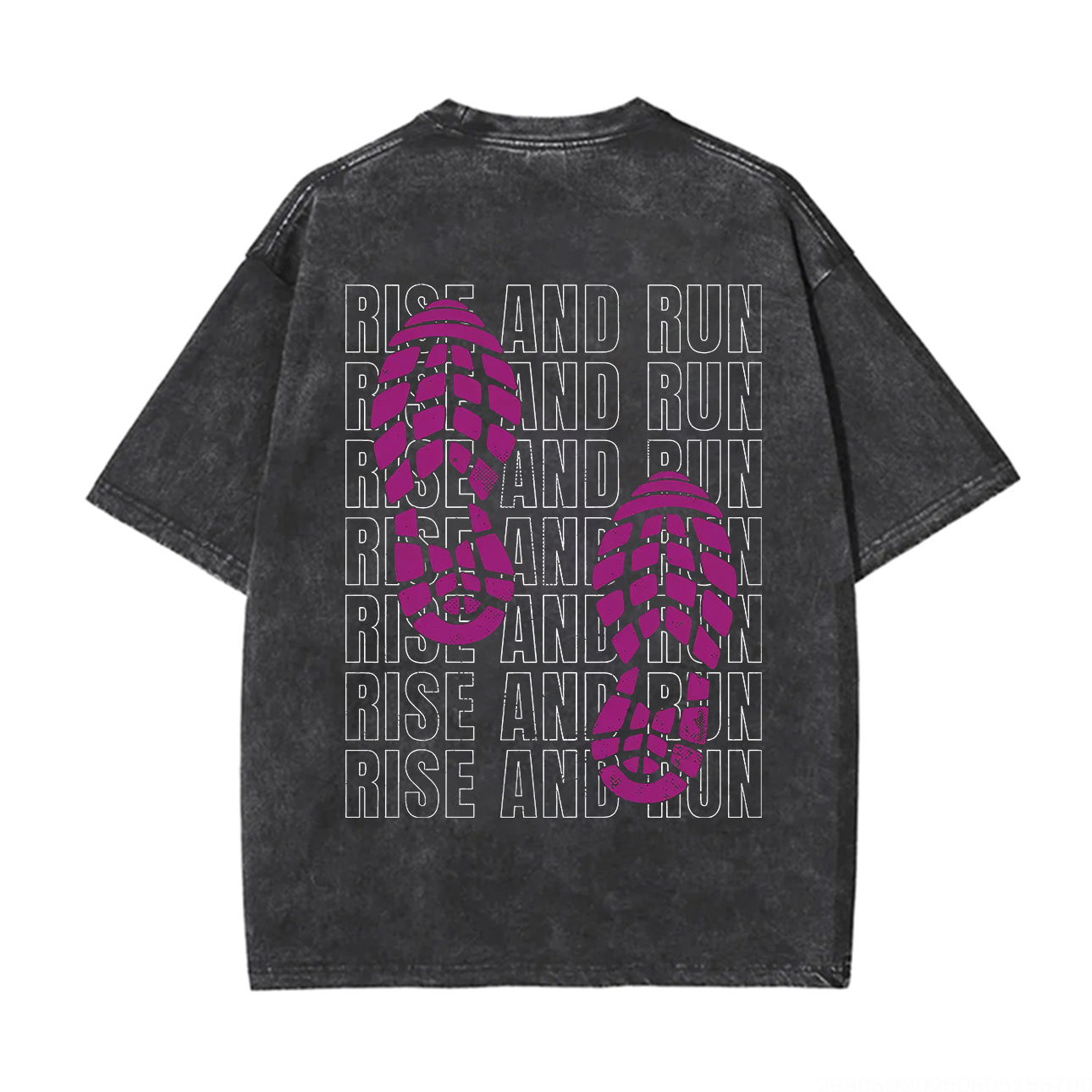 Rise And Run Printed Unisex Washed T-Shirt-traneing