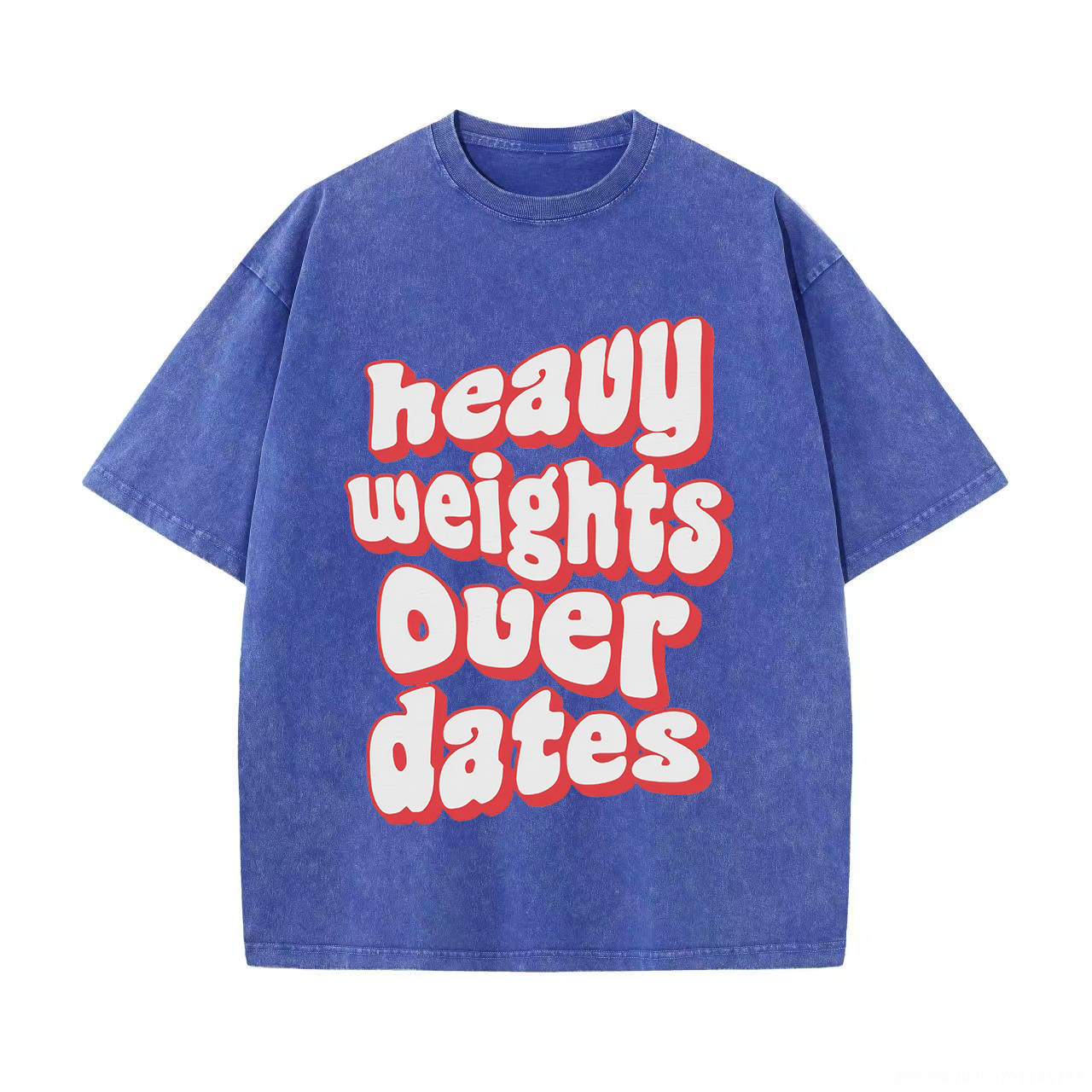 Heavy Weights Over Dates Printed Unisex Washed T-Shirt-traneing