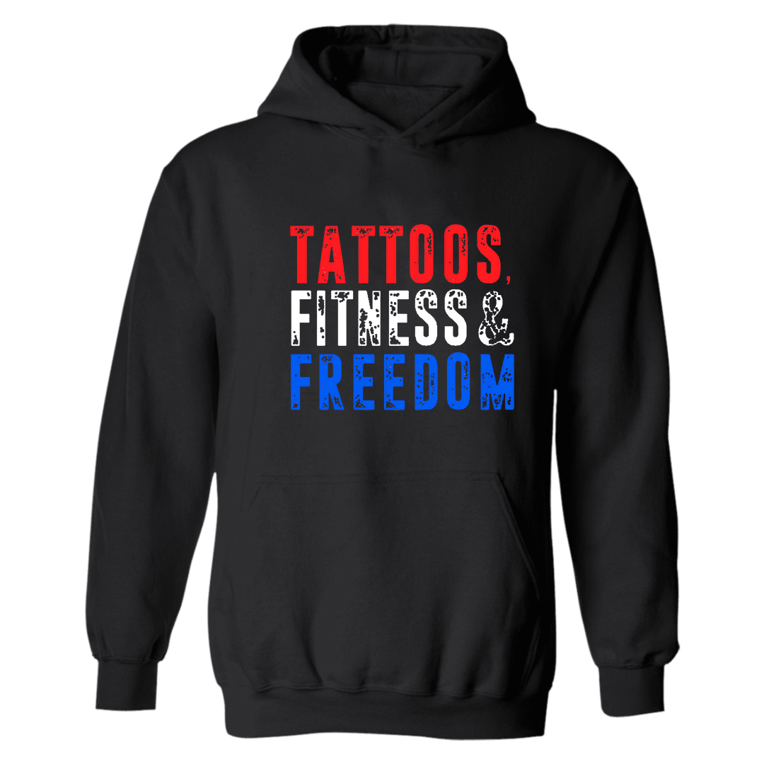 Tattoos, Fitness & Freedom Printed Women's Hoodie