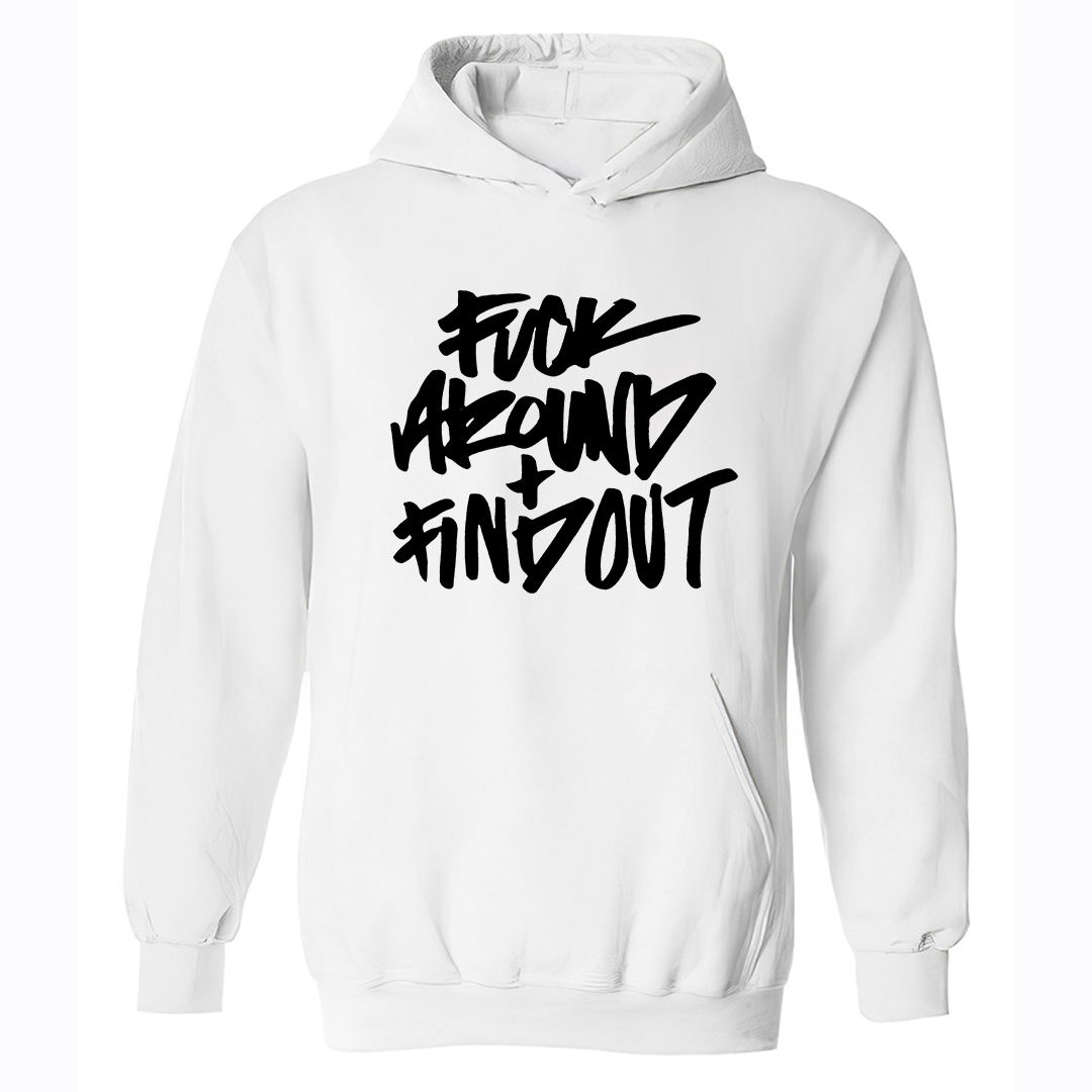 Around And Find Out Letters Printed Women's Hoodie-traneing
