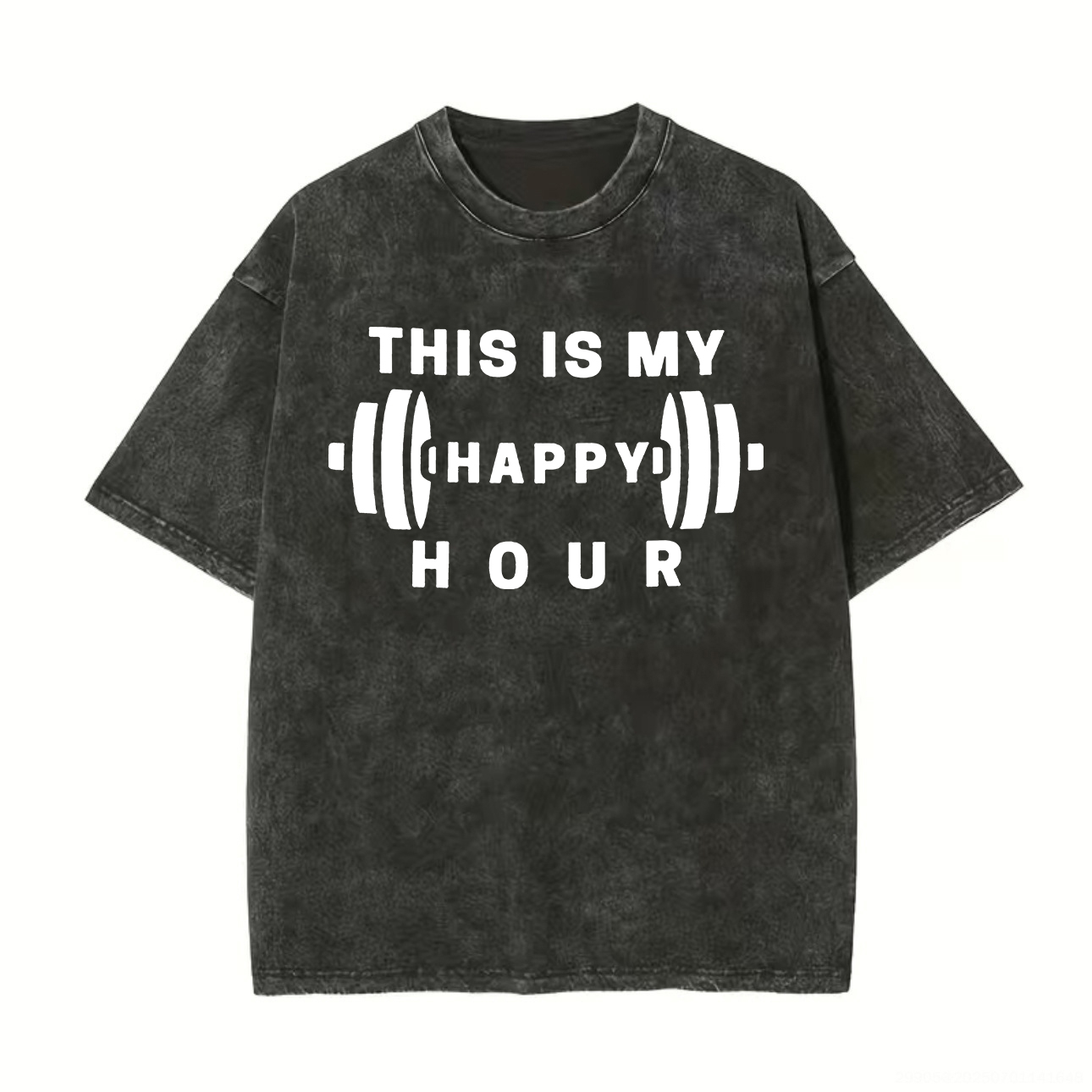 This Is My Happy Hour Printed Unisex Washed T-Shirt-traneing