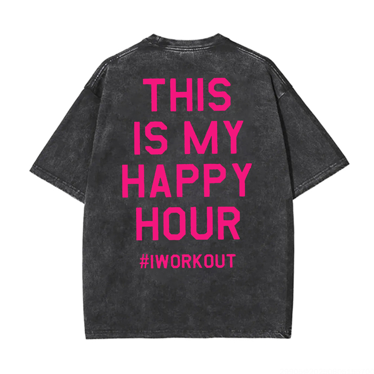 This Is My Happy Hour Printed Unisex Washed T-Shirt-traneing