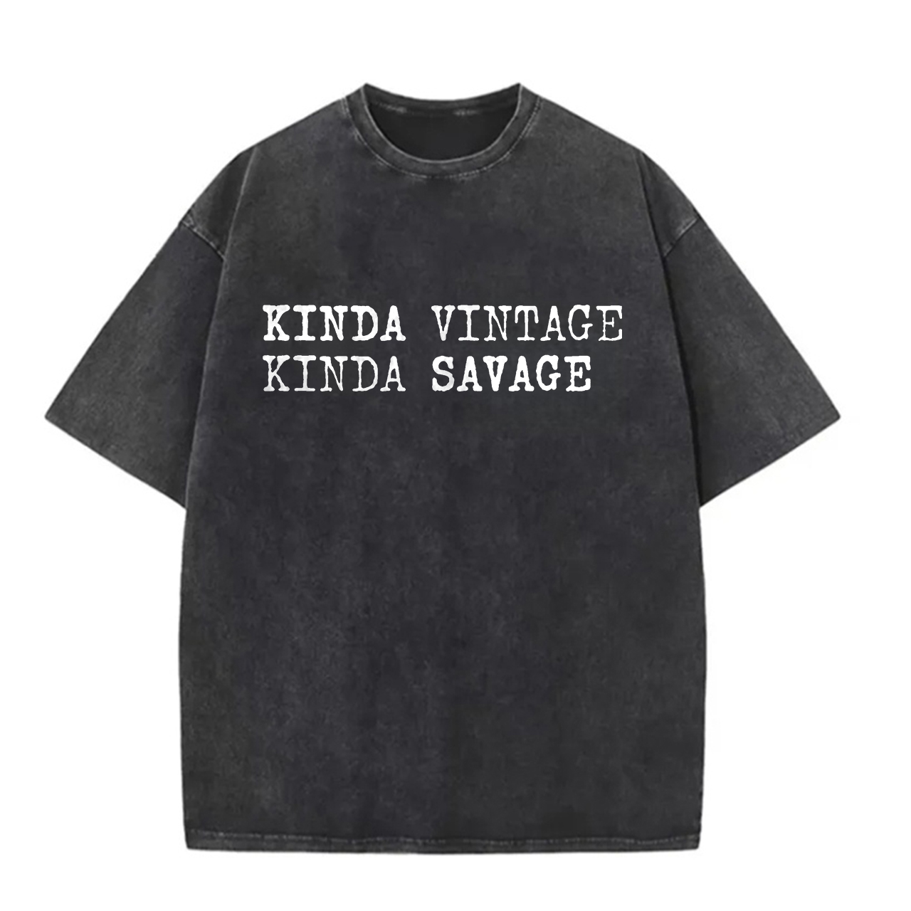Kinda Vintage Kinda Savage Printed Unisex Washed T-Shirt-traneing