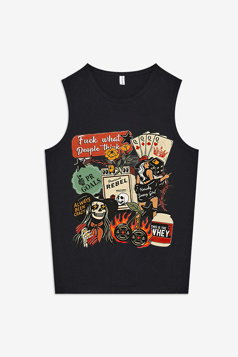 F**k What People Think Printed Women's Vest-traneing