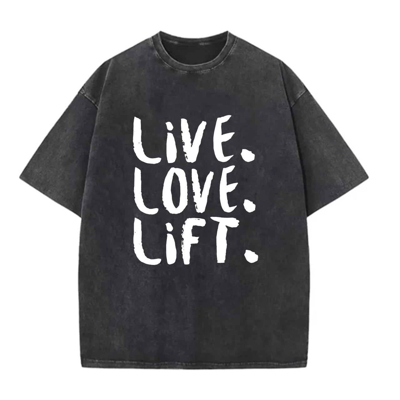 Live Love Lift Printed Unisex Washed T-Shirt-traneing